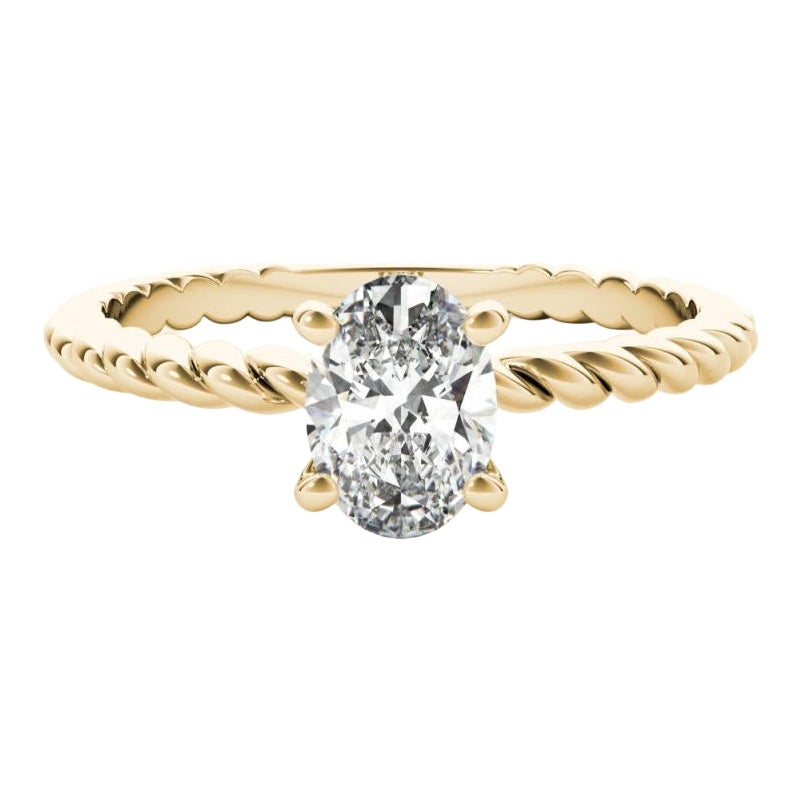 GIA Certified 1.52 Carat Twisted Band Oval Solitaire Diamond Ring