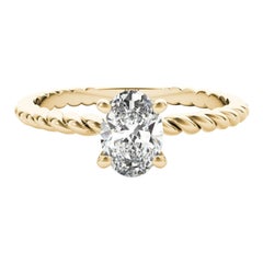 GIA Certified 1.52 Carat Twisted Band Oval Solitaire Diamond Ring