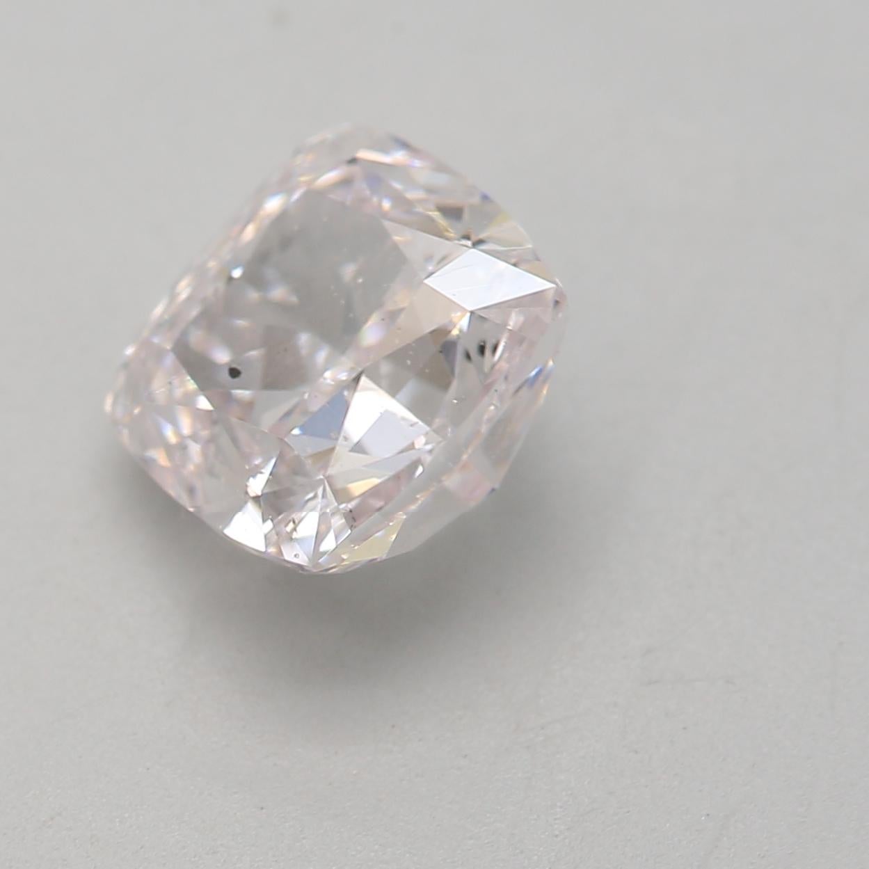 Cushion Cut GIA Certified 1.52 Carat Very Light Pink SI2 Clarity Diamond For Sale