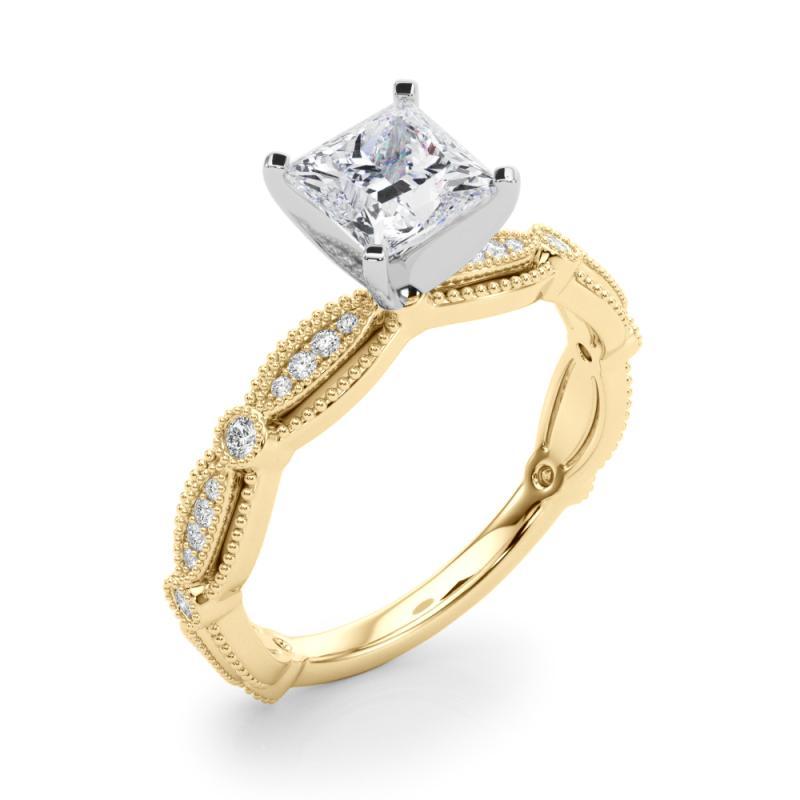Donna Anello di diamanti Vintage Princess Milgrain Band con certificazione GIA da 1,52 carati in vendita