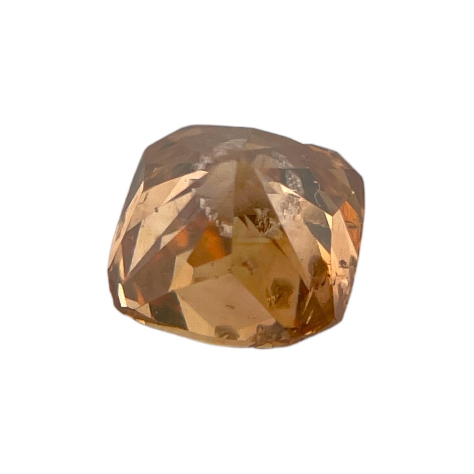 Moderno Diamante naturale certificato GIA da 1,52 ct Cushion Fancy di colore marrone intenso e giallo arancio in vendita