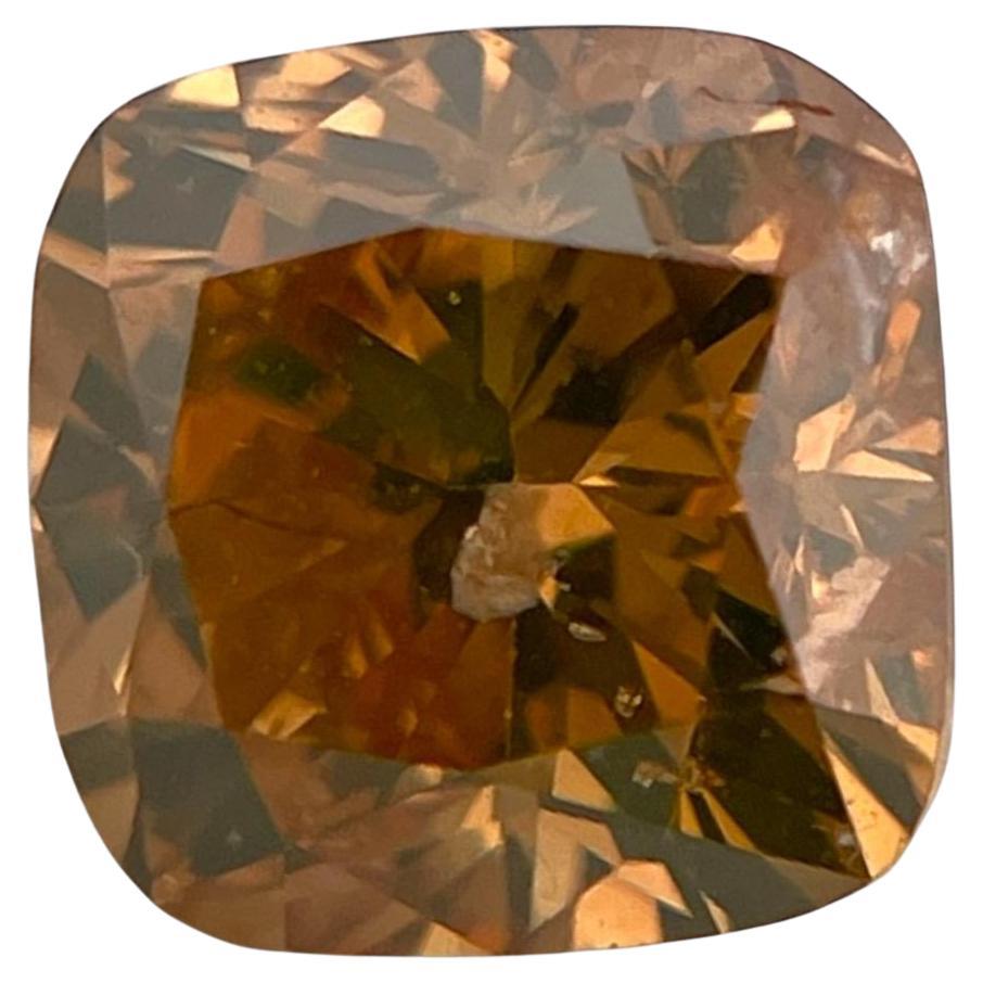 GIA Certified 1.52 ct Cushion Fancy Deep Brownish Orangy Yellow Natural Diamond