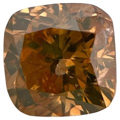 GIA-zertifizierter 1,52 Karat Kissenschliff Fancy Deep Brownish Orangy Gelber natürlicher Diamant