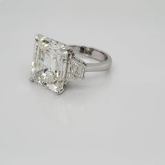 GIA Certified 15.22 Carat Emerald Cut M Si2 Three-Stone Ring