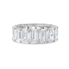 GIA Certified 15.28ct Colorless Natural Diamond Eternity Ring
