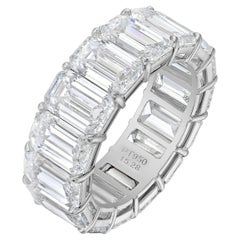 GIA Certified 15.28ct Colorless Natural Diamond Eternity Ring