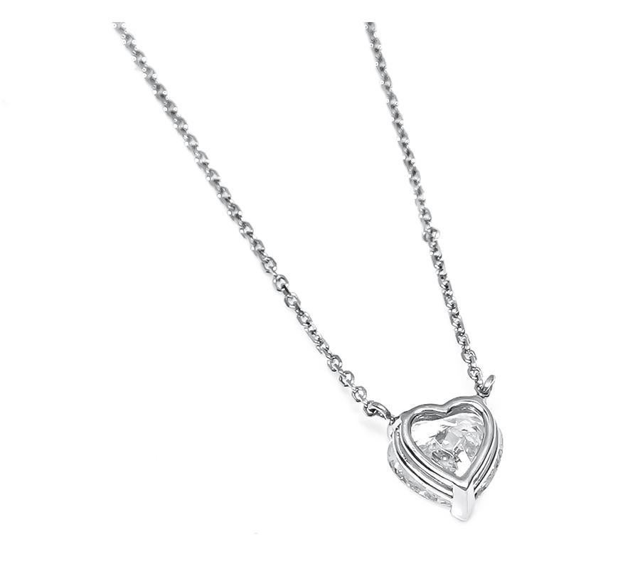 Heart Cut GIA Certified 1.52ct Diamond Heart Pendant Necklace For Sale