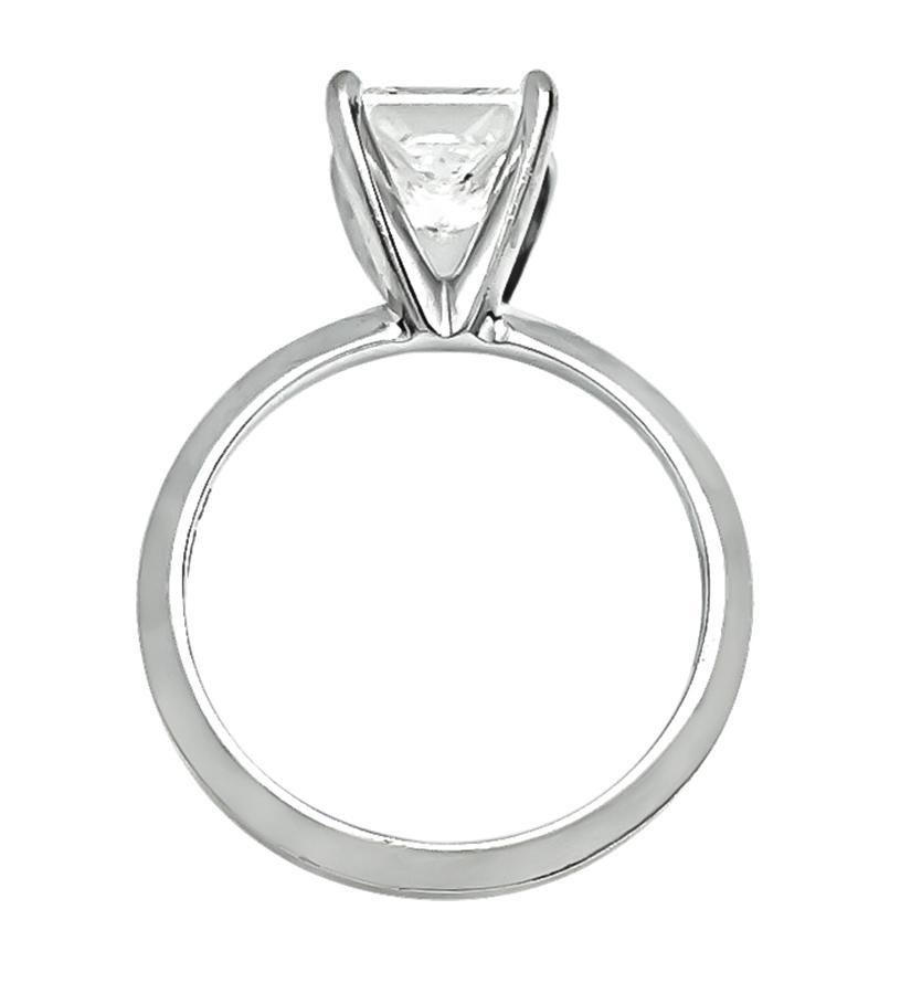 Taille princesse Bague de fiançailles solitaire en diamant certifié GIA de 1,52ct en vente
