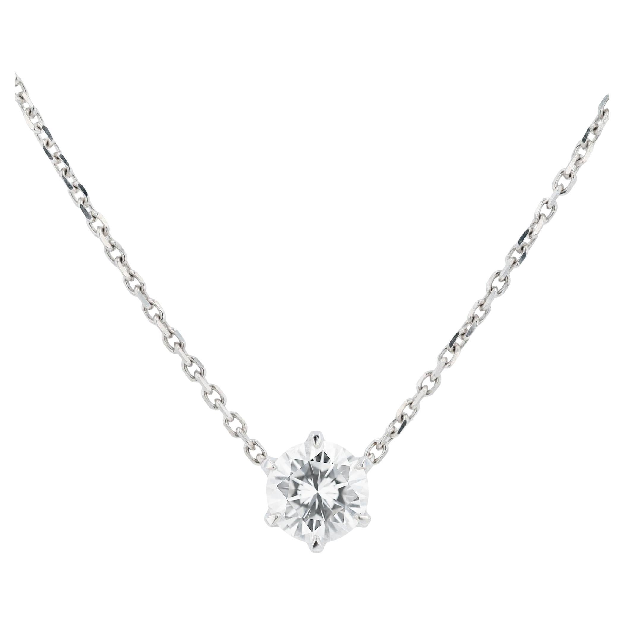 GIA Certified 1.53 Carat E/VS2 Round Diamond Solitaire Necklace