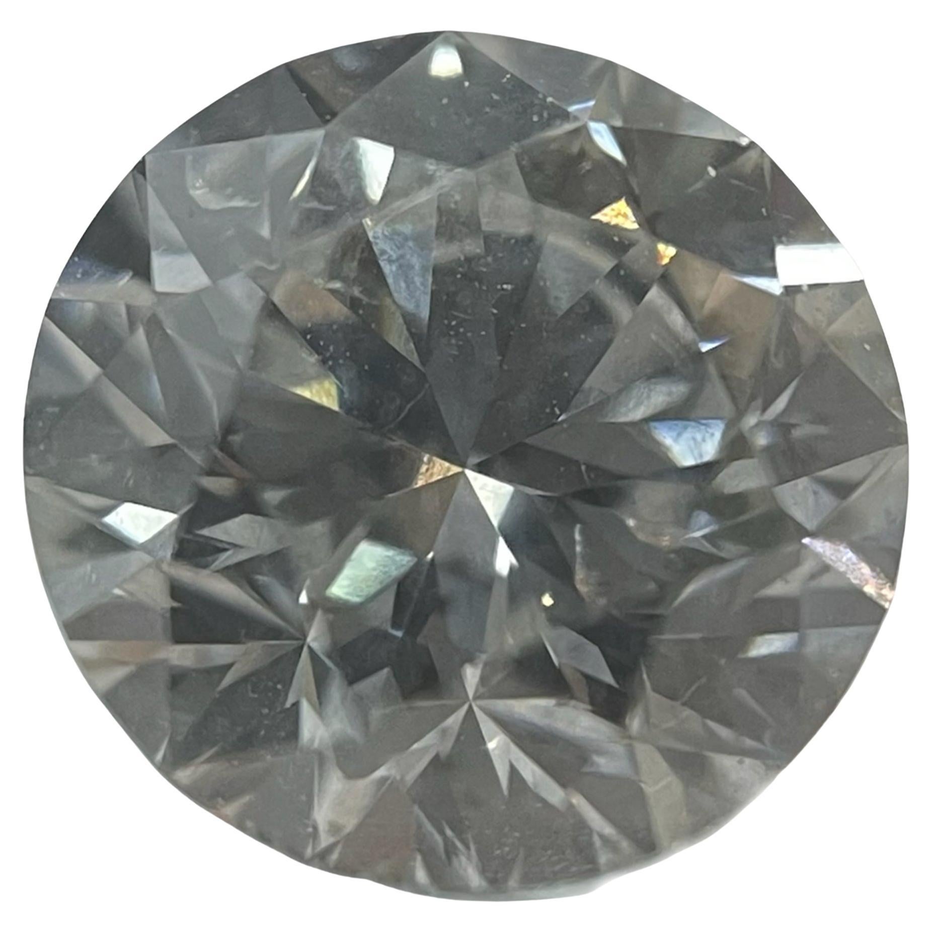 GIA-zertifizierter 1,53 Karat schwarzer, schwarzer I1 runder Brillant-Naturdiamant im Angebot