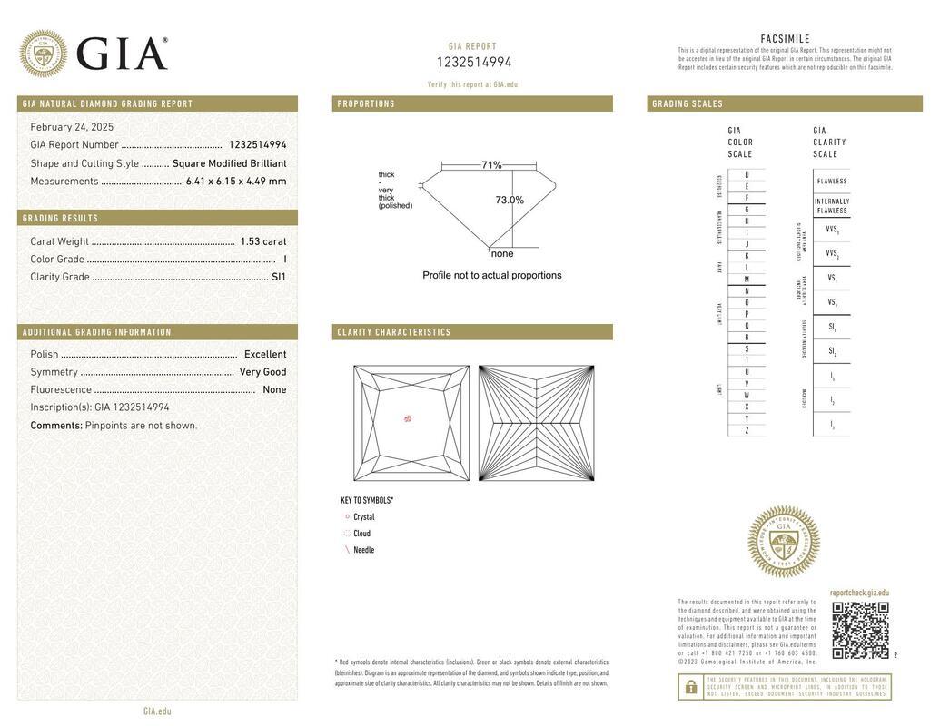 GIA zertifiziert 1,53 Karat Prinzessin Drei-Stein-Jubiläum Diamantring (Zeitgenössisch) im Angebot
