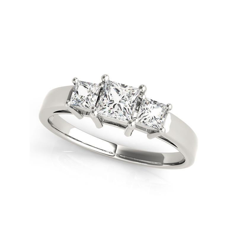 GIA zertifiziert 1,53 Karat Prinzessin Drei-Stein-Jubiläum Diamantring (Carréschliff) im Angebot