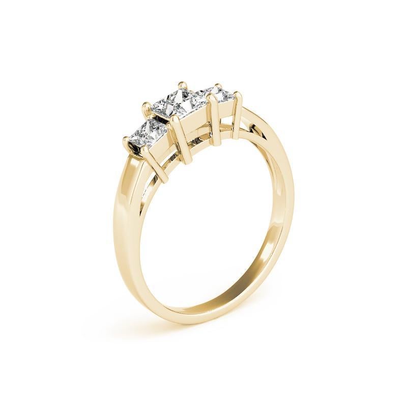 De las mujeres Anillo de diamantes de aniversario de tres piedras, princesa, certificado por GIA, de 1,53 quilates en venta