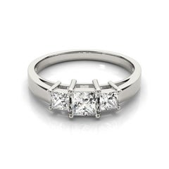 GIA Certified 1.53 Carat Princess Three-Stone Anniversary Diamond Ring (bague d'anniversaire à trois pierres)