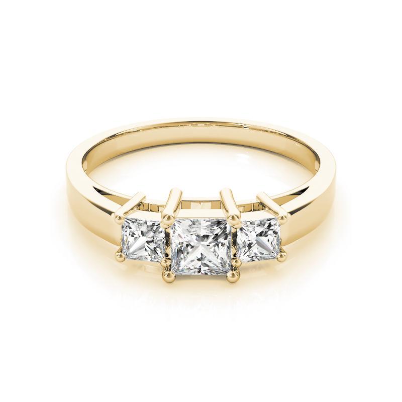 GIA Certified 1.53 Carat Princess Three-Stone Anniversary Diamond Ring (bague d'anniversaire à trois pierres)