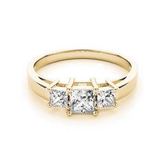 GIA Certified 1.53 Carat Princess Three-Stone Anniversary Diamond Ring (bague d'anniversaire à trois pierres)