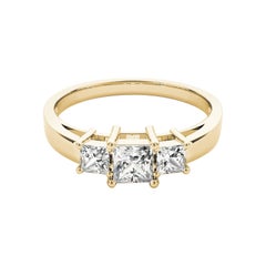 Anillo de diamantes de aniversario de tres piedras, princesa, certificado por GIA, de 1,53 quilates