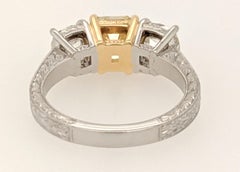 GIA Certified 1.53 Carat Yellow Diamond 3-Stone Ring