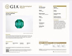 Bague en or platine certifiée GIA 15,31 carats cœur d'émeraude colombienne diamantée