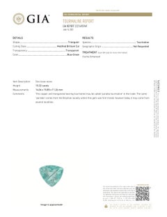 GIA Certified 15.32 Carat Triangular Shape Paraiba Tourmaline