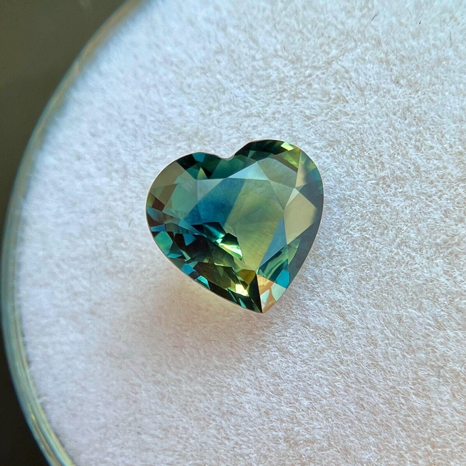 GIA Certified 1.53ct Bi Colour Australian Untreated Sapphire Yellow Blue Heart Neuf - En vente à Birmingham, GB