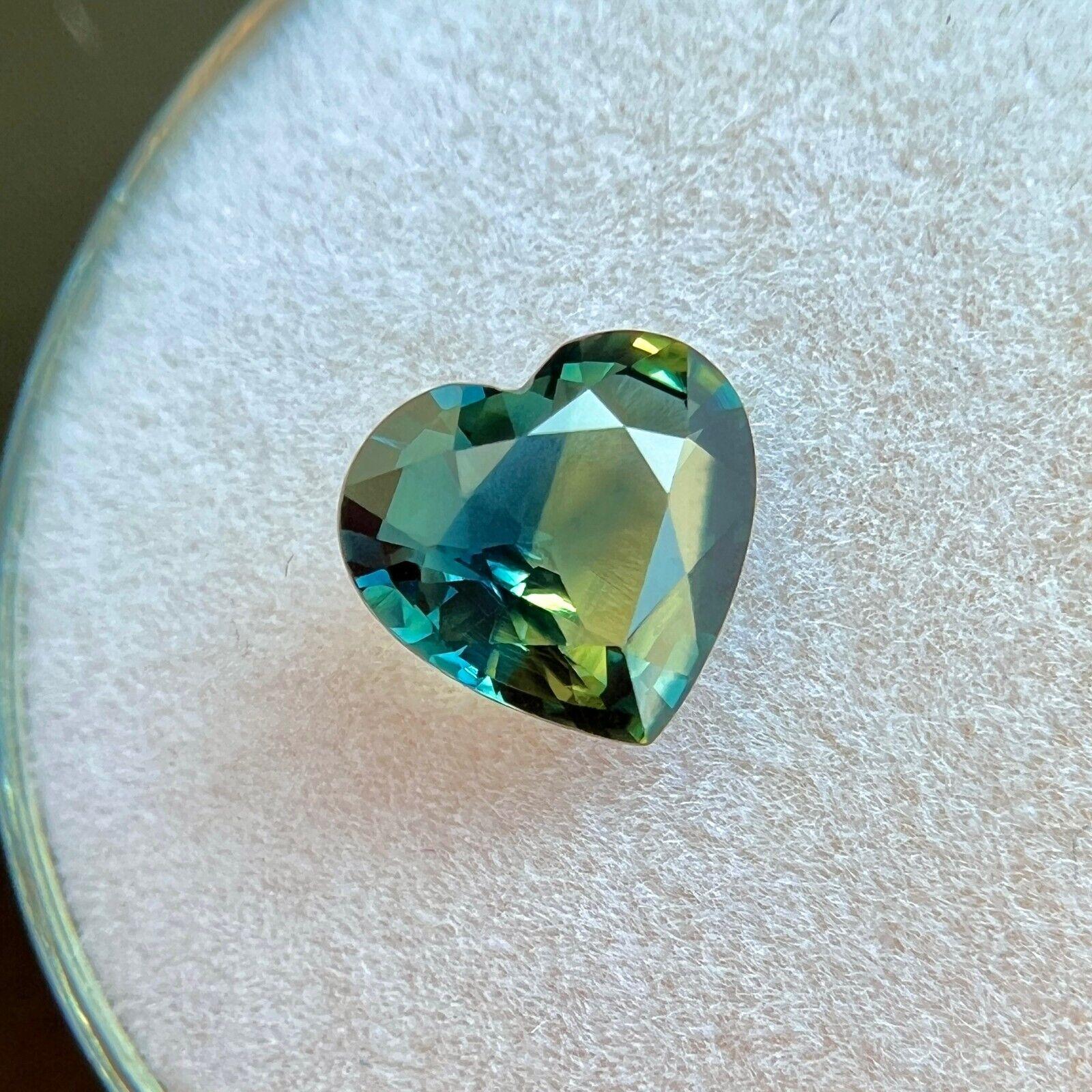 GIA Certified 1.53ct Bi Colour Australian Untreated Sapphire Yellow Blue Heart Unisexe en vente