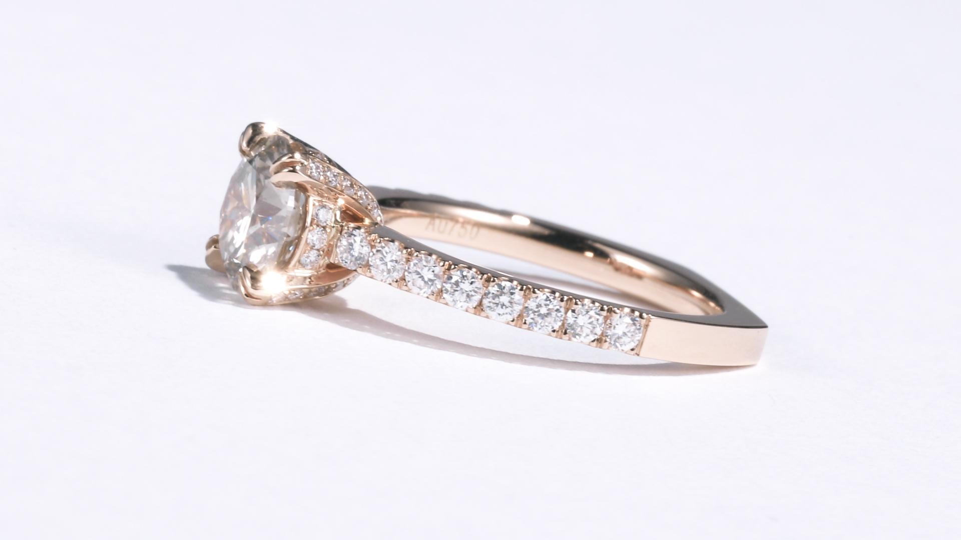 Contemporary GIA Certified 1.53ct M-Color Exquisite Natural Diamond Engagement Ring For Sale