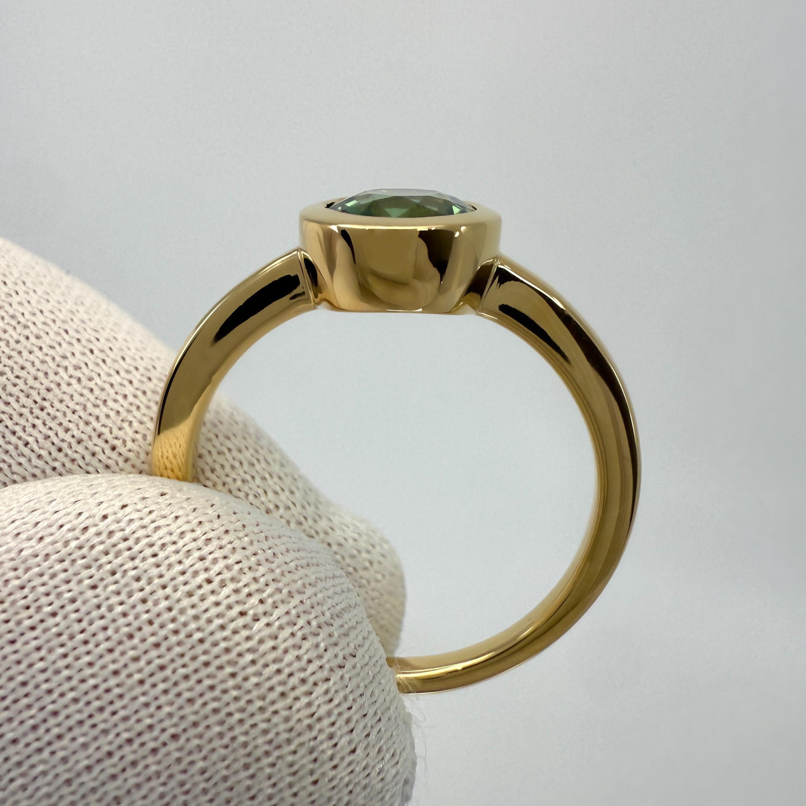 GIA Certified 1.53ct Thailand Sapphire Oval 18k Yellow Gold Solitaire Bezel Ring 1