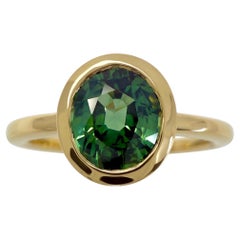 GIA zertifiziert 1,53ct Thailand Sapphire Oval 18k Gelbgold Solitär Lünette Ring