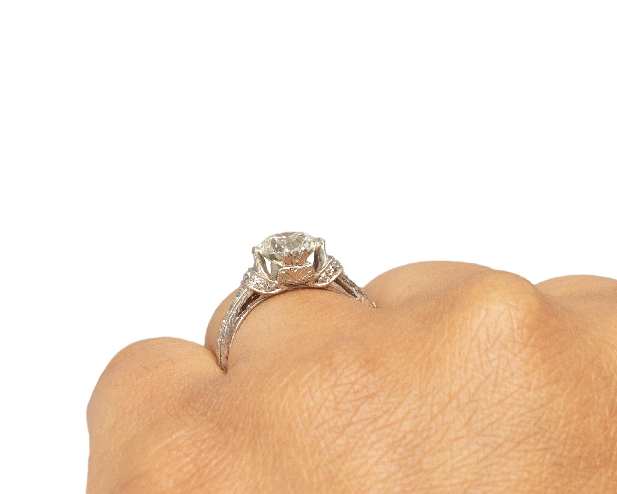 GIA Certified 1.54 Carat Art Deco Diamond Platinum Engagement Ring, VEG#2057 In Good Condition For Sale In Atlanta, GA