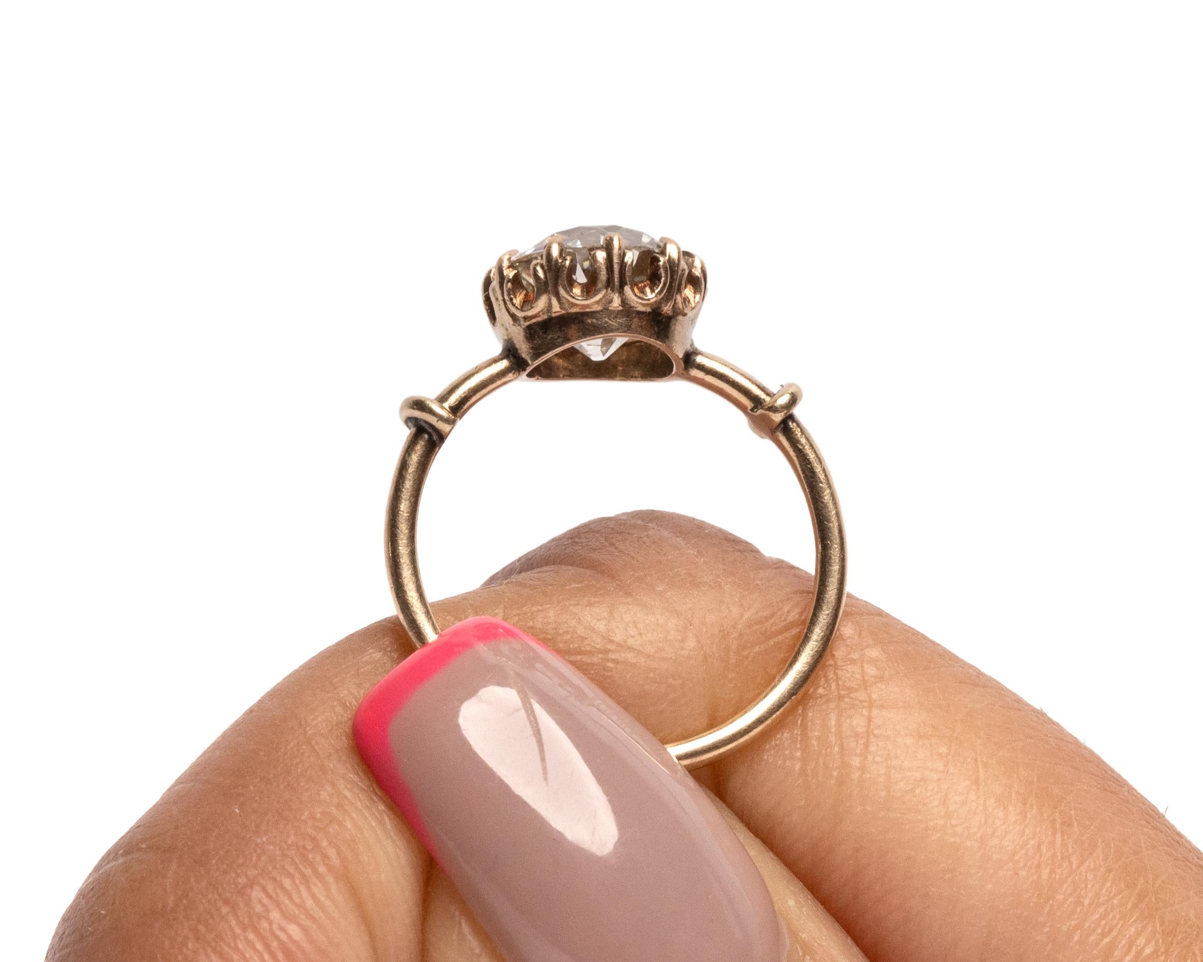 GIA Certified 1.54 Carat Diamond Yellow Gold Engagement Ring In Good Condition In Atlanta, GA