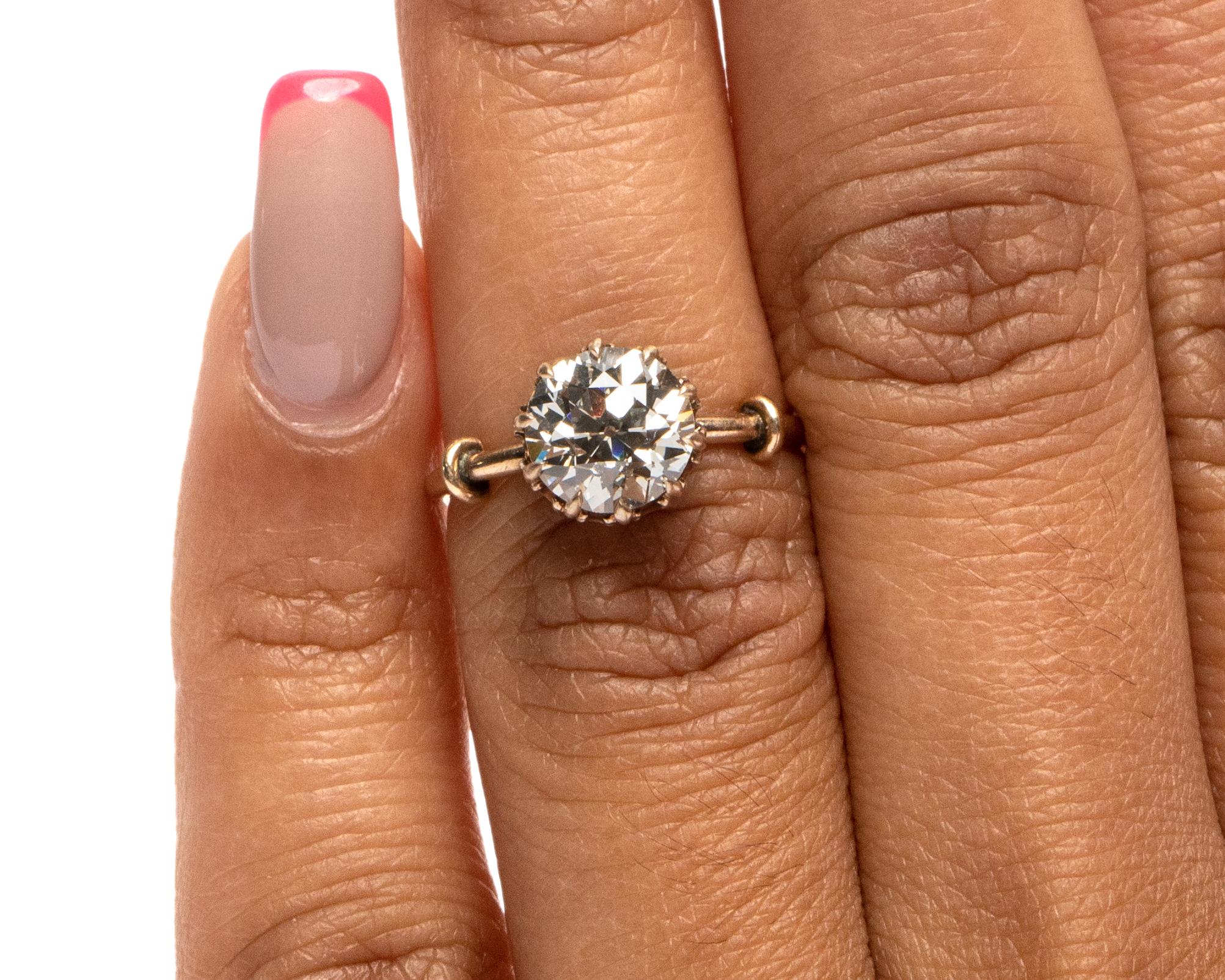 Women's or Men's GIA Certified 1.54 Carat Diamond Yellow Gold Engagement Ring