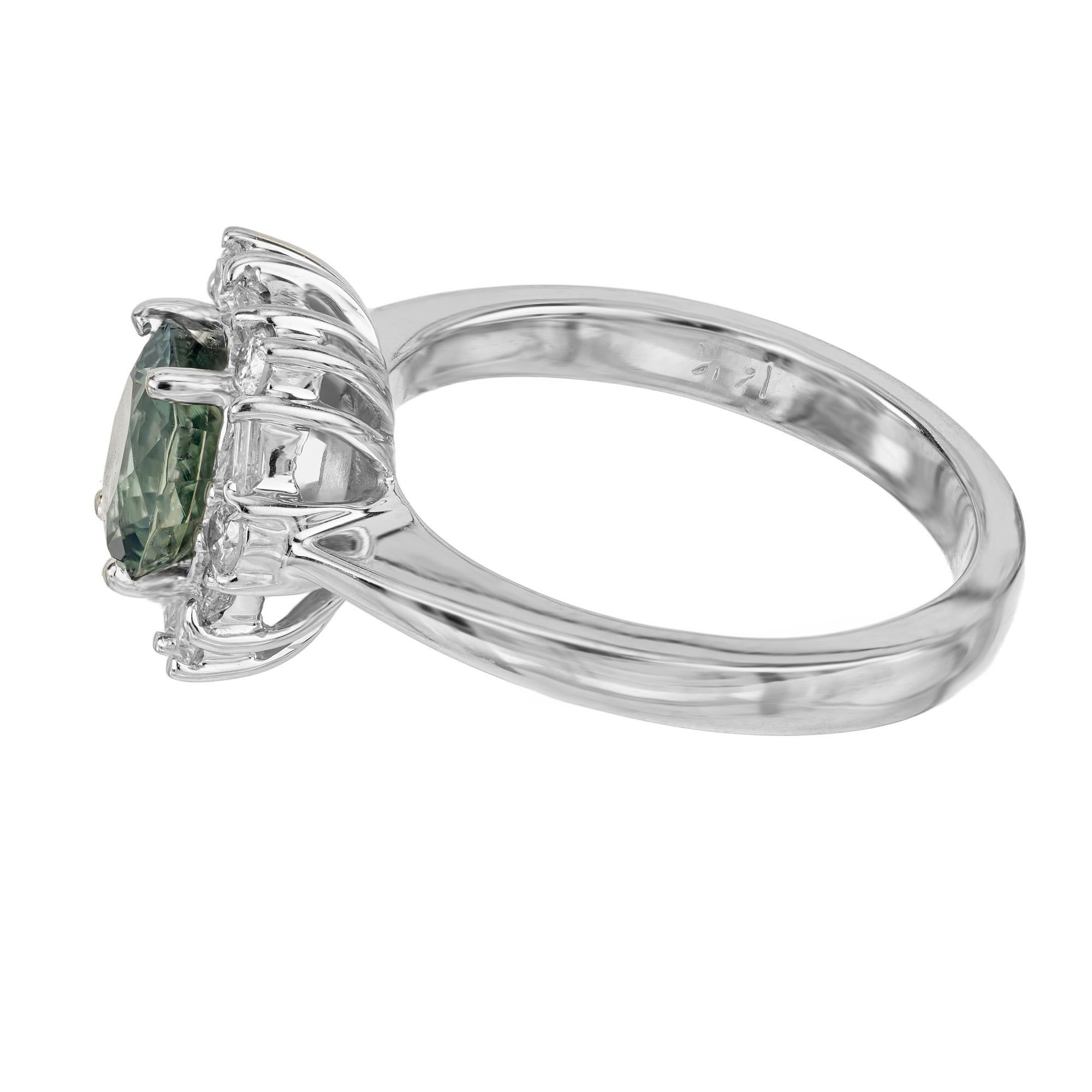 blue green sapphire engagement rings