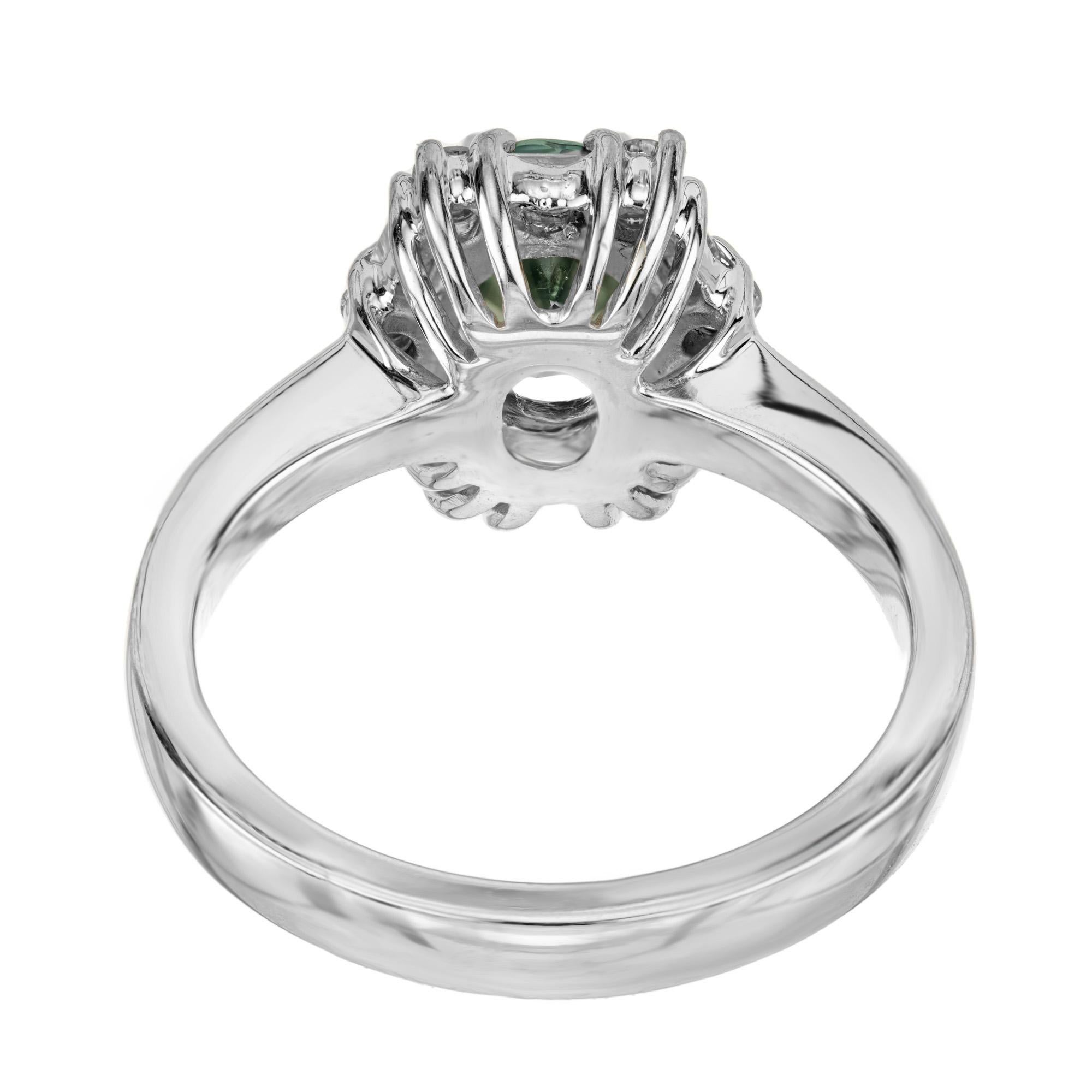 blue green engagement ring