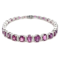 GIA Certified 15.45 Carat Unheated Kashmir Sapphire Diamond Platinum Bracelet