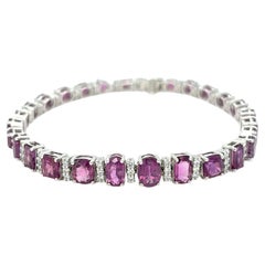 GIA Certified 15.45 Carat Unheated Kashmir Sapphire Diamond Platinum Bracelet