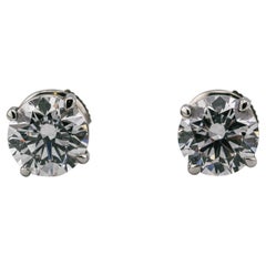 Platin-Ohrstecker, GIA-zertifiziert 1,55 + 1,51 D Farbe IF Reinheit Diamant Platin