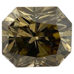Antique Gia Certified 1.55 Carat Fancy Dark Yellowish Brown Vs2 Rectangular Diamond