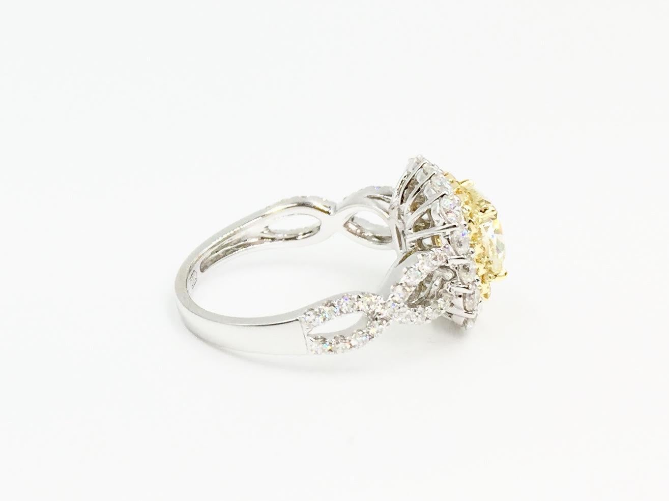 yellow diamond ring with halo