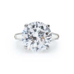 Anello con diamante rotondo da 15.5 carati certificato GIA