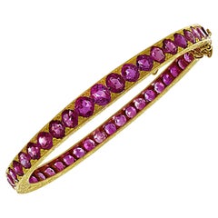 GIA Certified 15.50 Carat Burma Ruby Bangle Bracelet