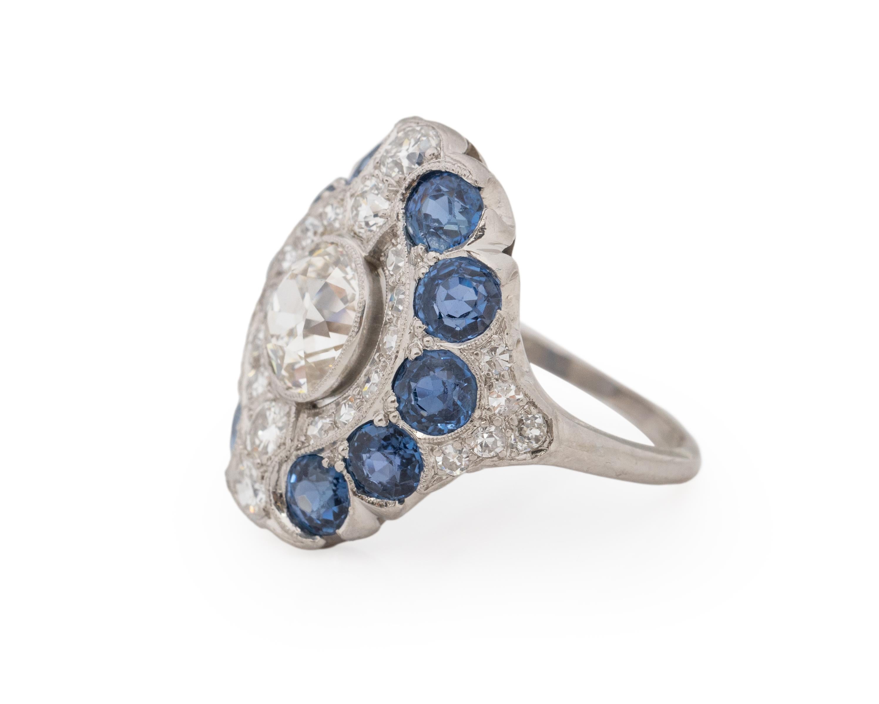 Antique Cushion Cut GIA Certified 1.56 Carat Art Deco Diamond Platinum Engagement Ring For Sale