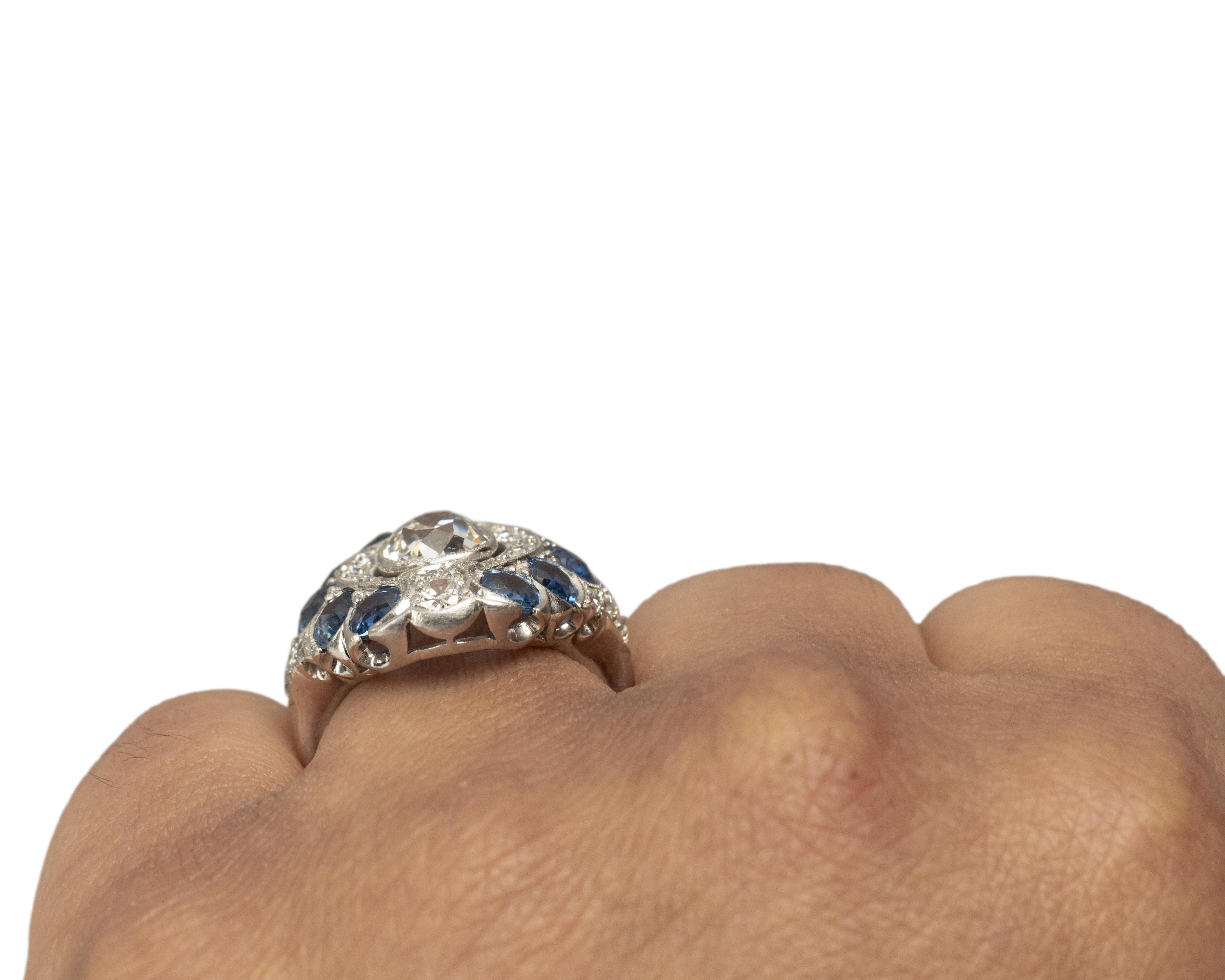 GIA Certified 1.56 Carat Art Deco Diamond Platinum Engagement Ring For Sale 1