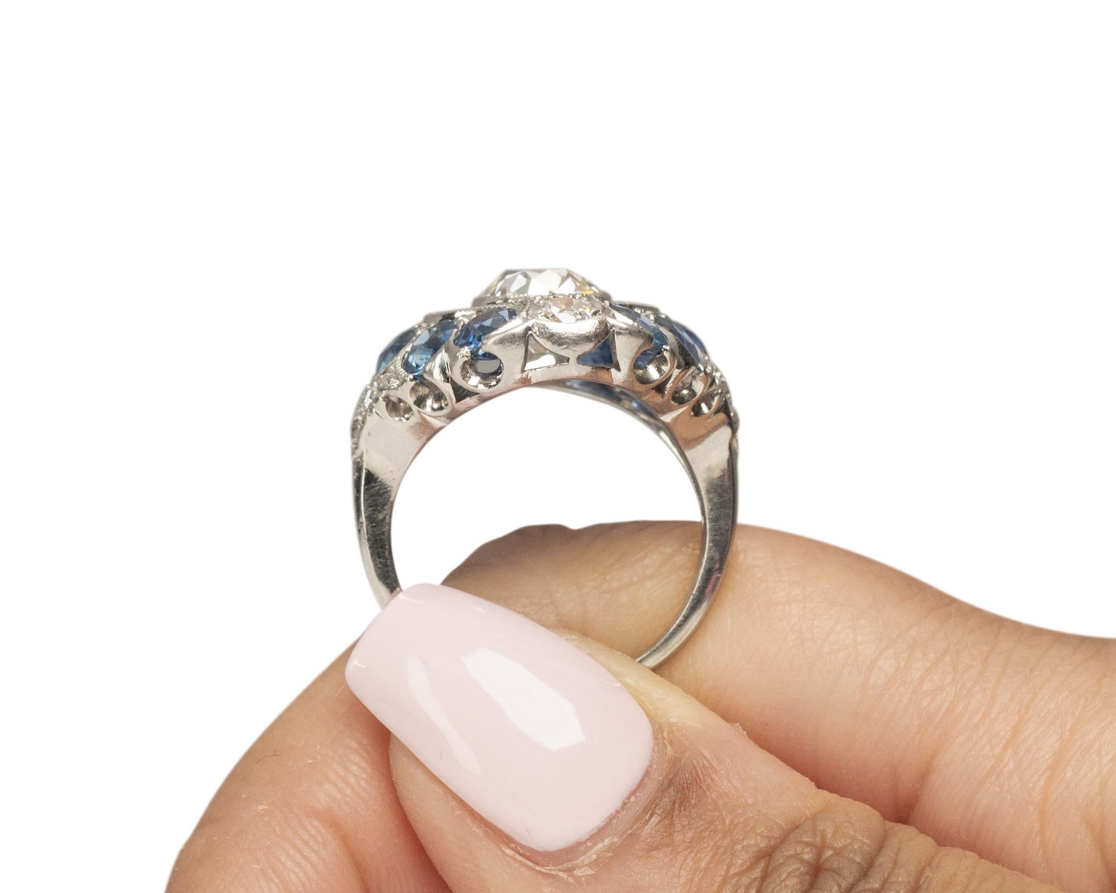 GIA Certified 1.56 Carat Art Deco Diamond Platinum Engagement Ring For Sale 3