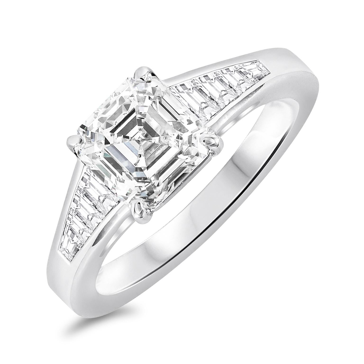 Roman Malakov Verlobungsring mit GIA-zertifiziertem 1.56 Karat Diamant im Asscher-Schliff (Moderne) im Angebot