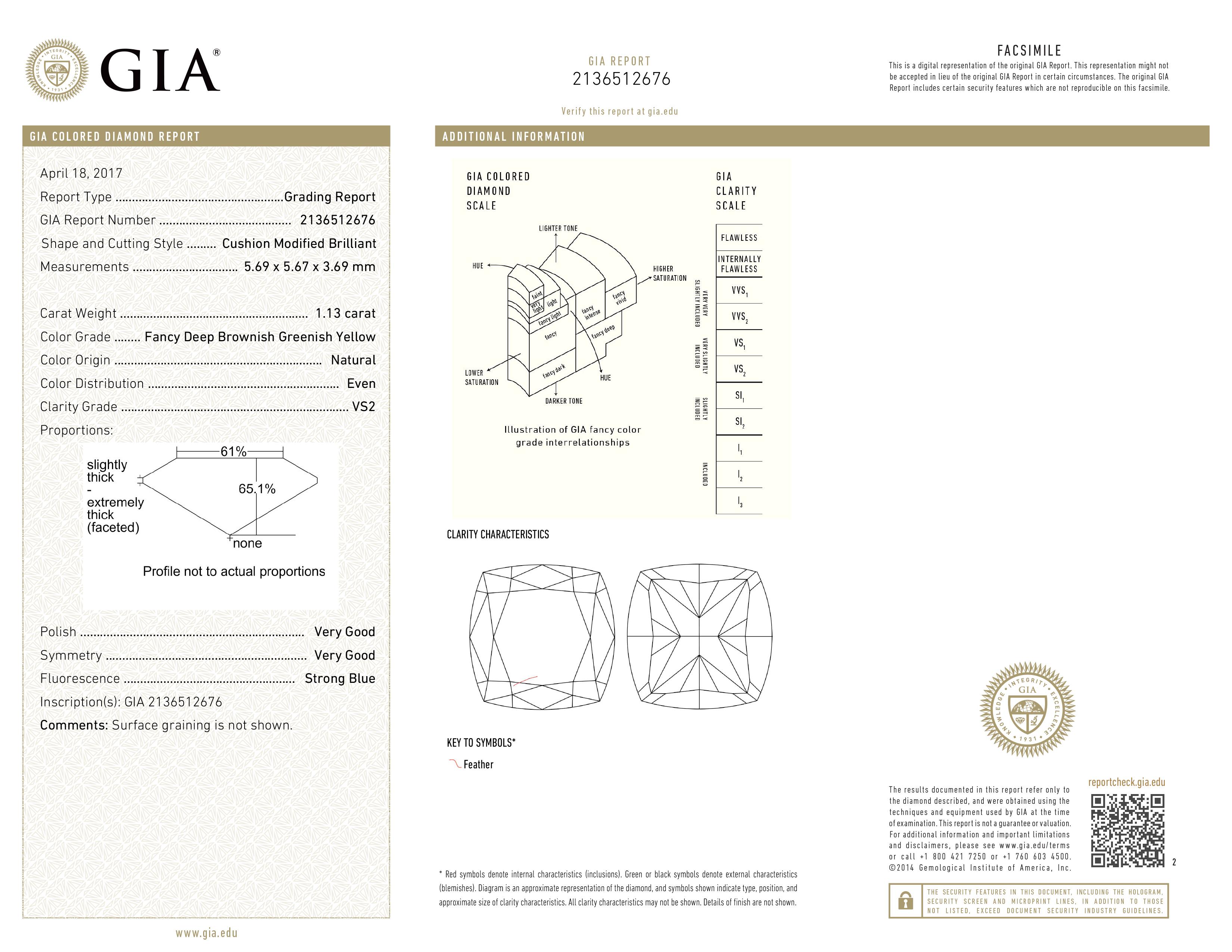 GIA Certified 1.56 Carat Yellow Diamond 18 Karat White Gold Ring For Sale 3