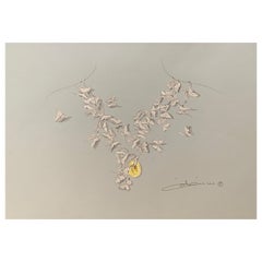 GIA Certified 15.63 Carat Fancy Yellow Diamond Butterfly Necklace by Édéenne