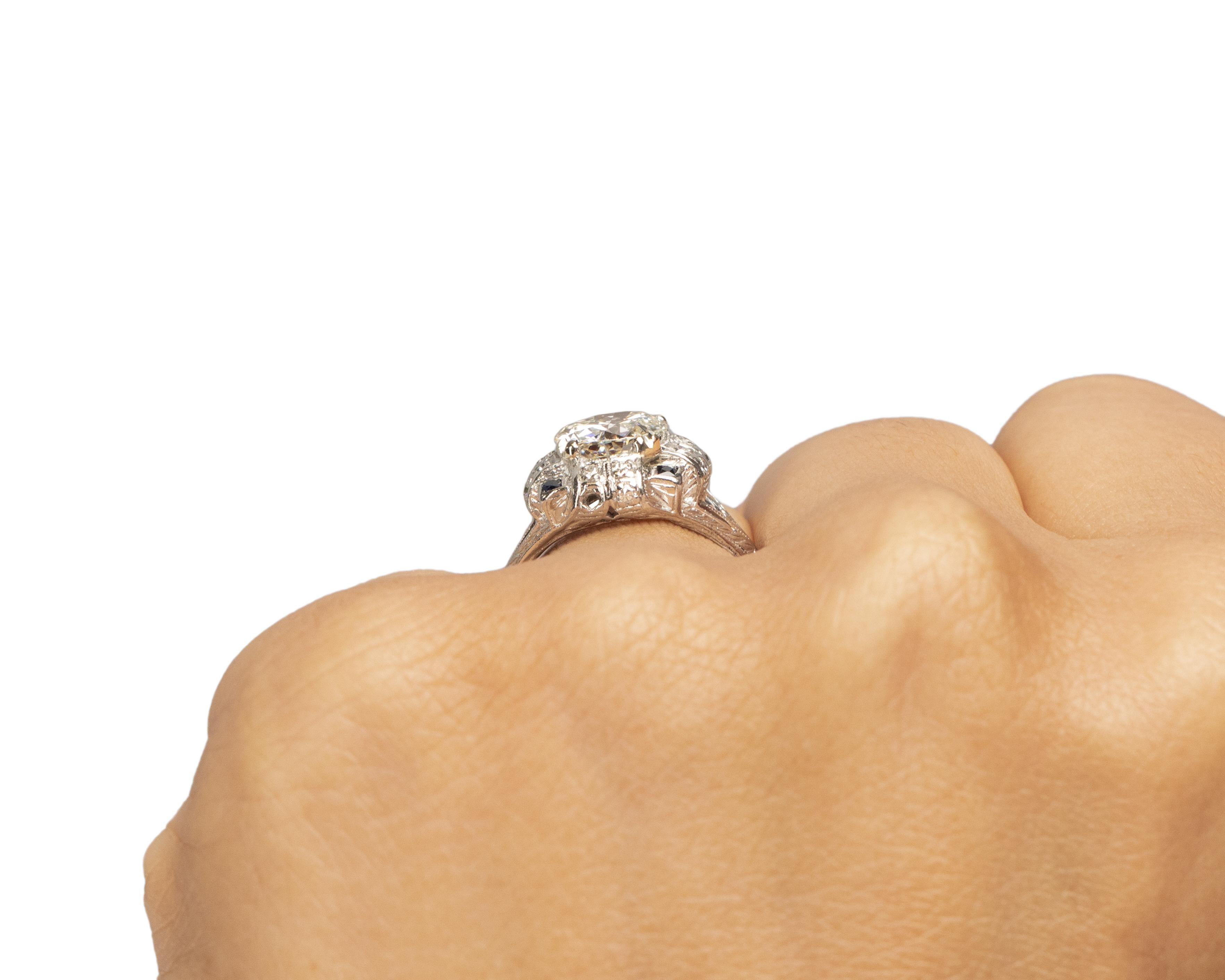Anello di fidanzamento in platino con diamante Art Deco certificato GIA da 1.57 carati in vendita 1