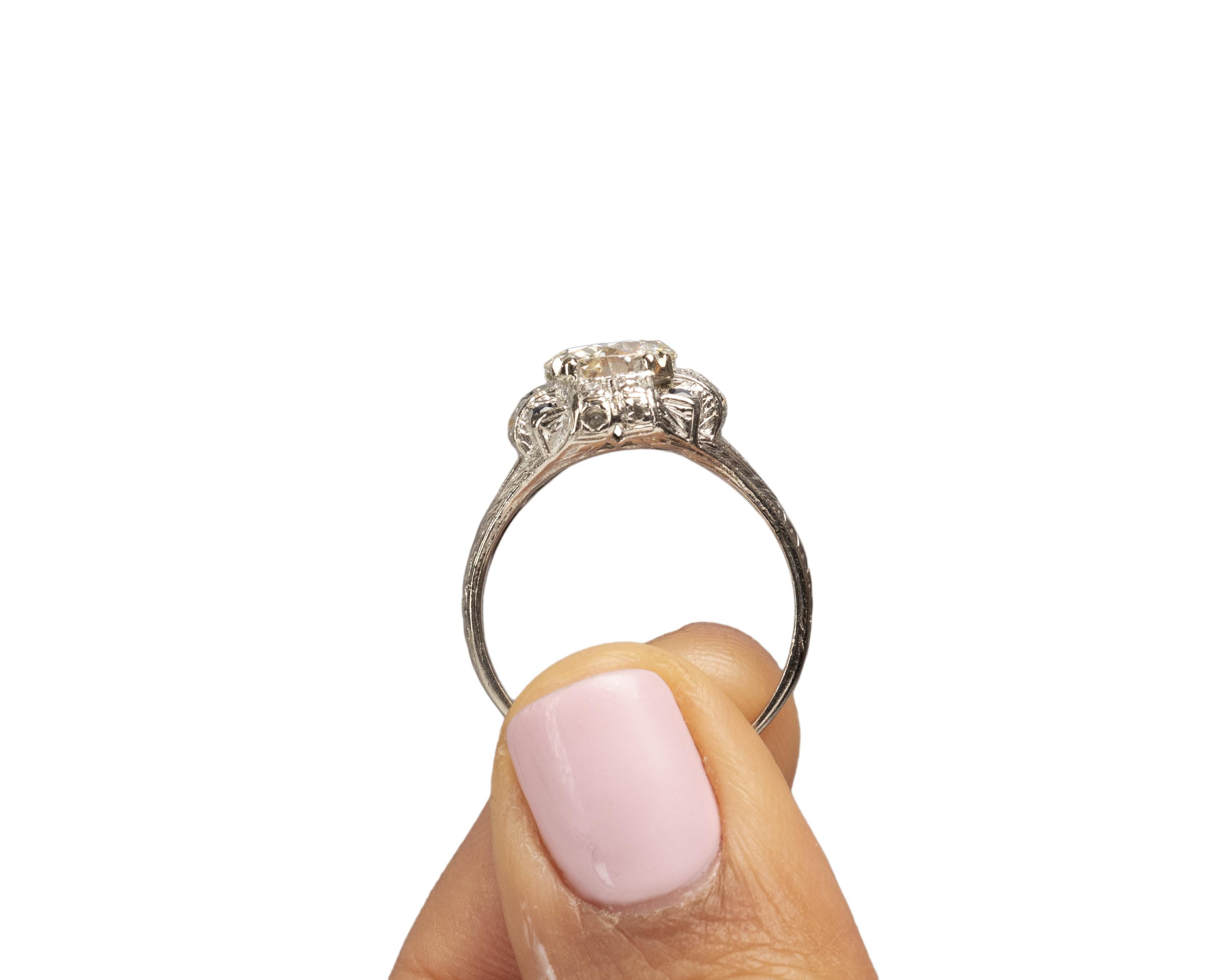 Anello di fidanzamento in platino con diamante Art Deco certificato GIA da 1.57 carati in vendita 2