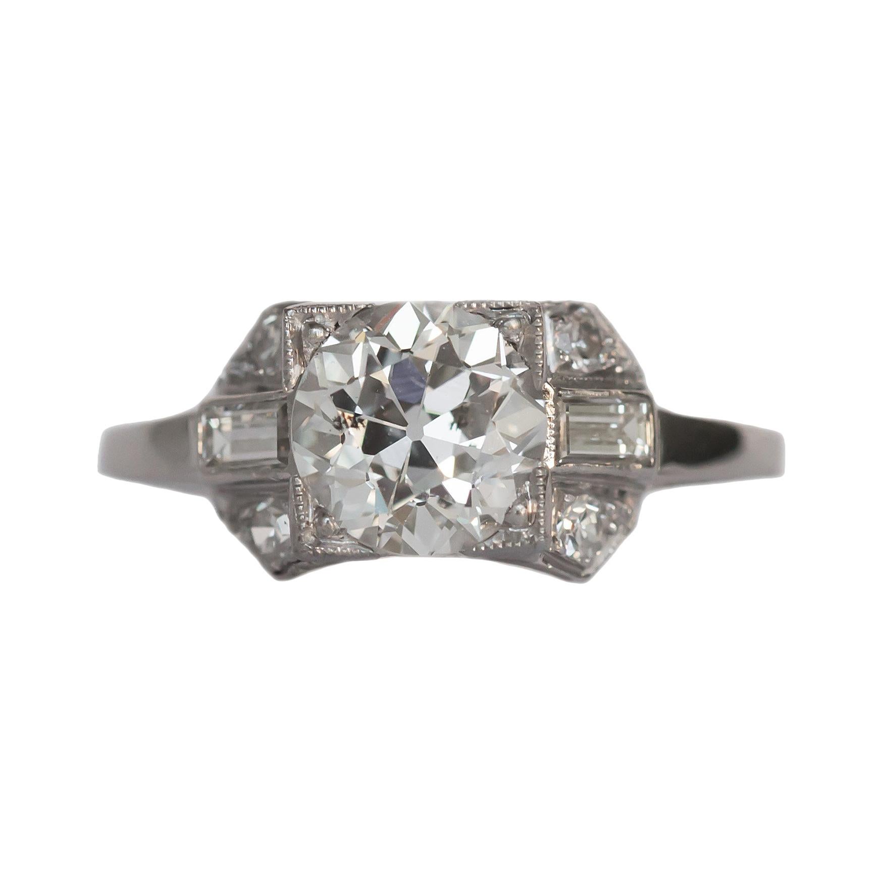 Bague de fiançailles en platine avec diamant certifié GIA de 1,57 carat